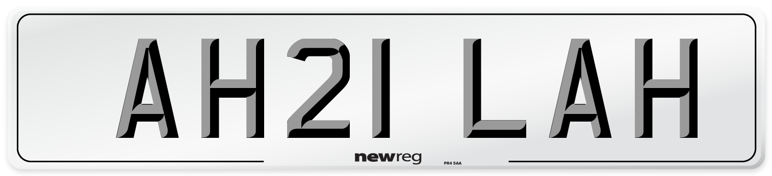 AH21 LAH Number Plate from New Reg